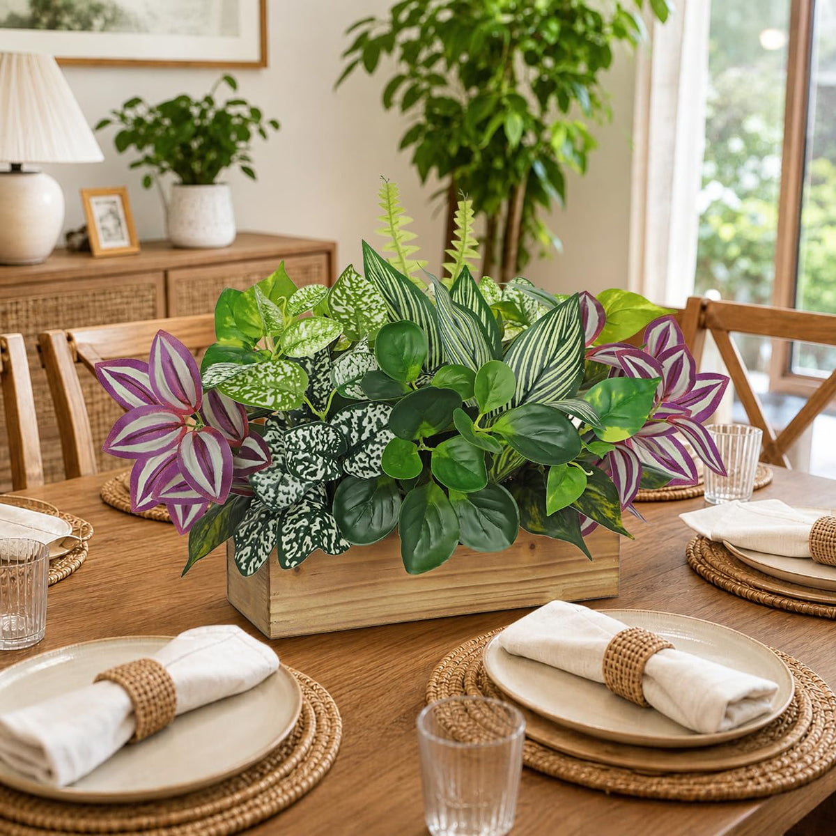 Artificial Mixed Greenery Arrangement Fake Plant Centerpiece - Villa Como Official Imagery - 5