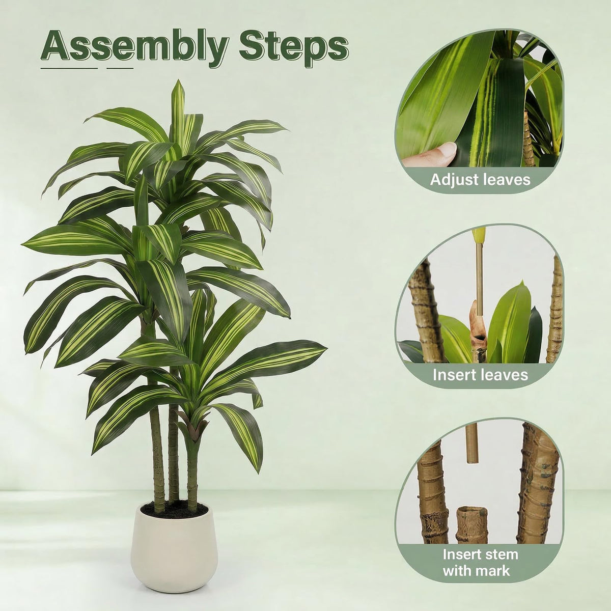 5FT Artificial Tree Dracaena Plant in Decorative Pot - TIMBERHIDE Official Imagery - 7