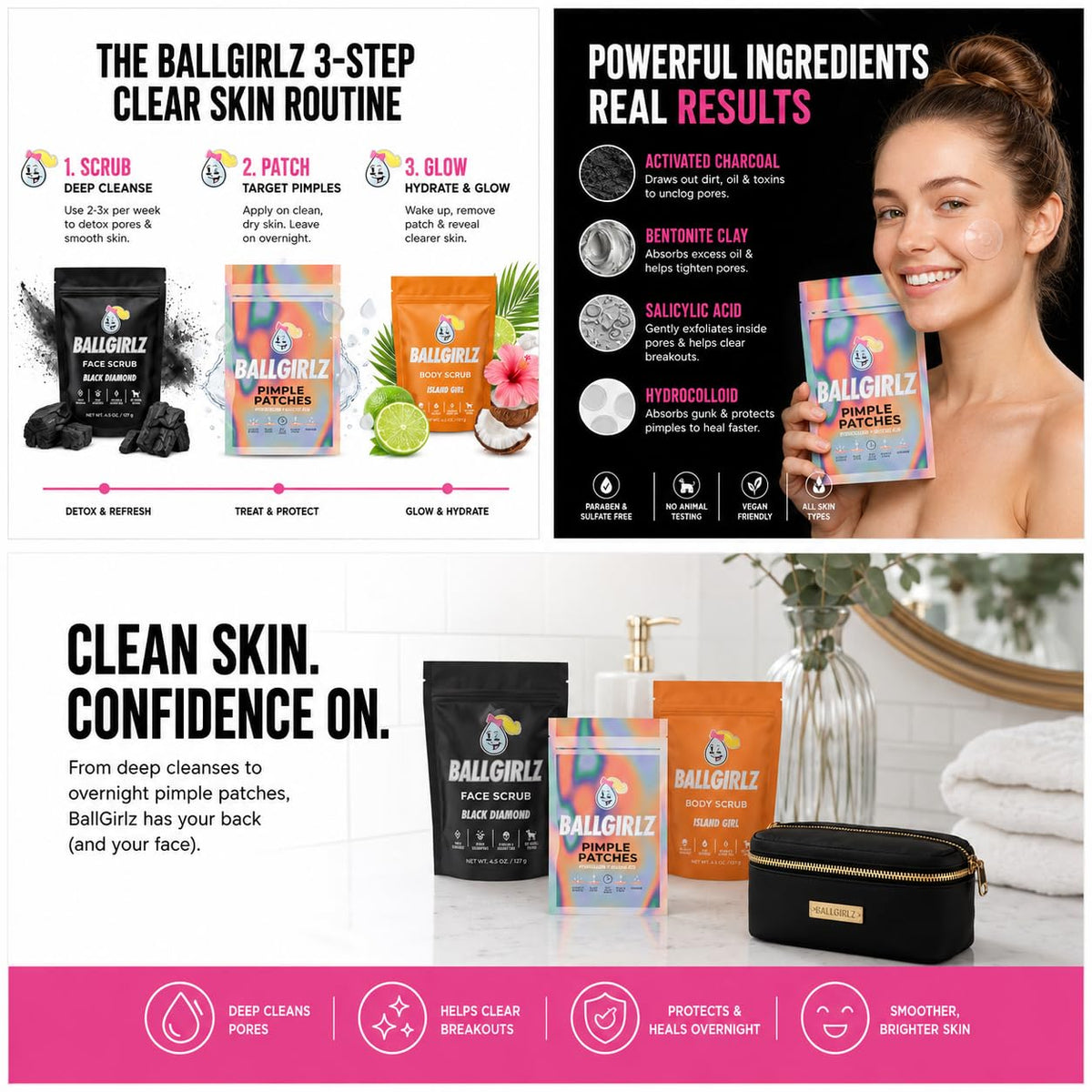 Ballgirlz GamePlan Face and Body Care Kit Designed for and - Ballboyz Official Imagery - 7