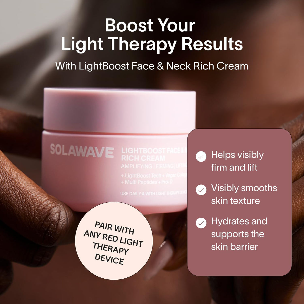 Solawave Red Light Therapy Rich Cream for Face Neck - Solawave Official Imagery - 3