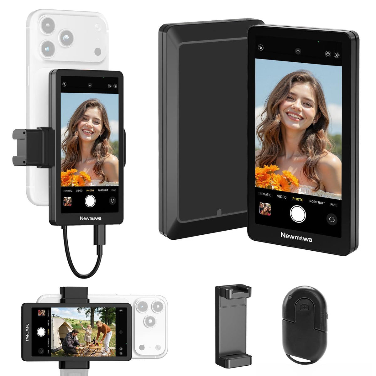 Newmowa Magnetic Phone Clip Selfie Monitor Screen for iPhone - Newmowa Official Imagery - 1