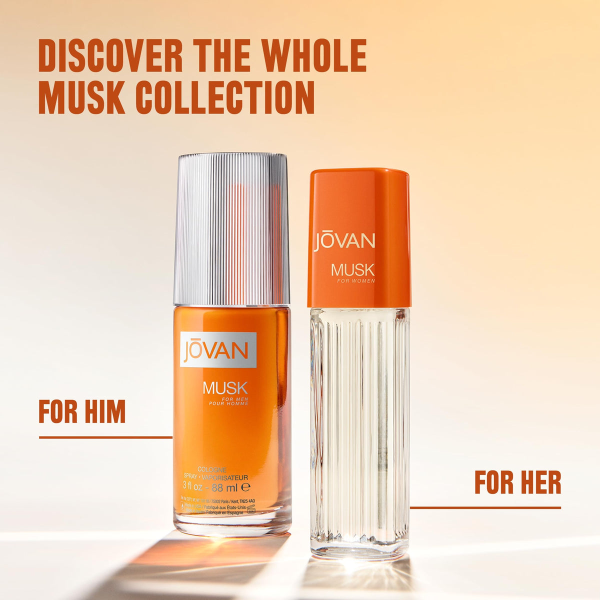 Jovan Musk for Women Eau de Cologne Spray 2 fl oz Sexy – back view and specifications