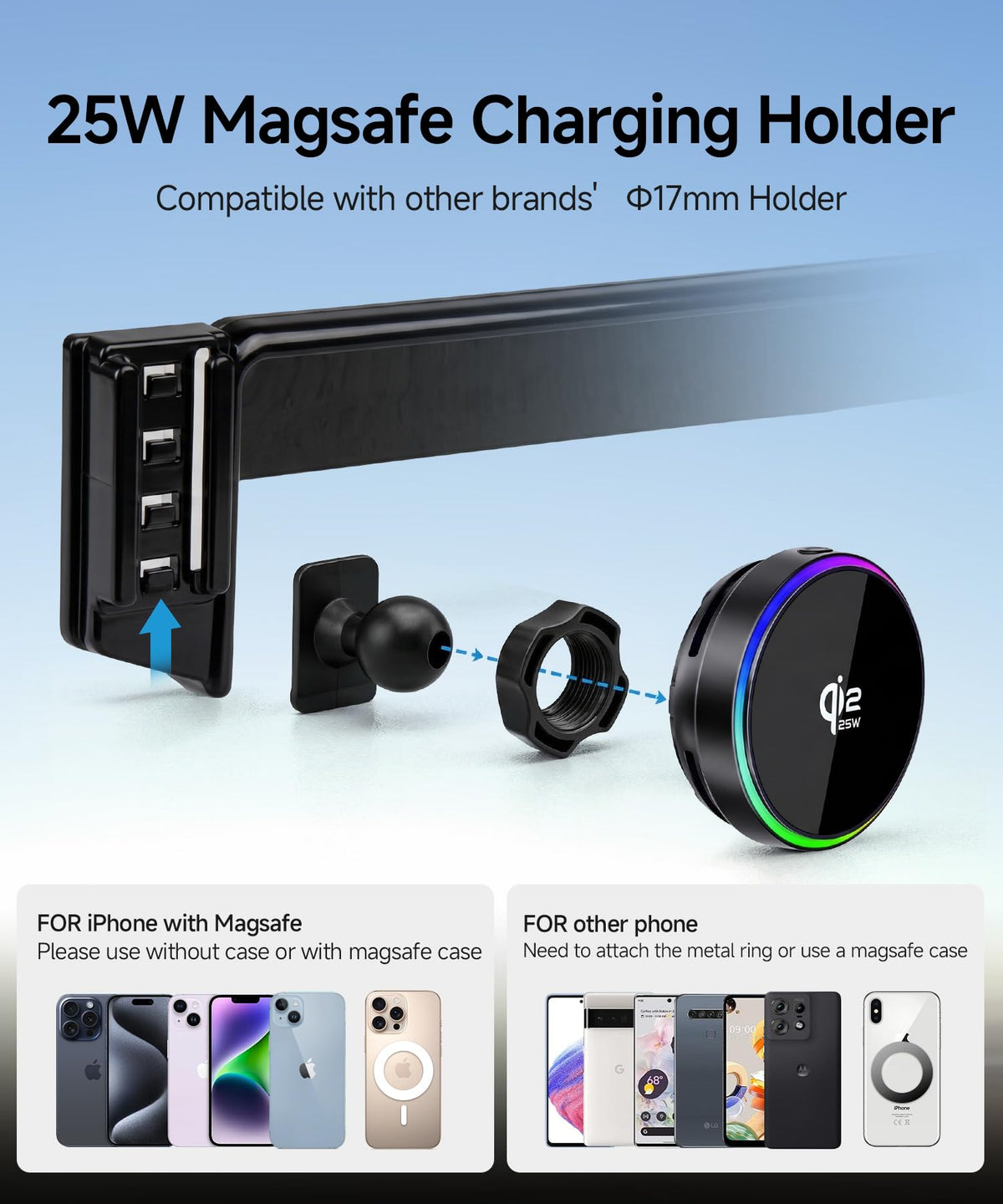 Qi2 2 25W Fast Wireless Charger Car Phone Mount for Toyota - MaserWeller Official Imagery - 7