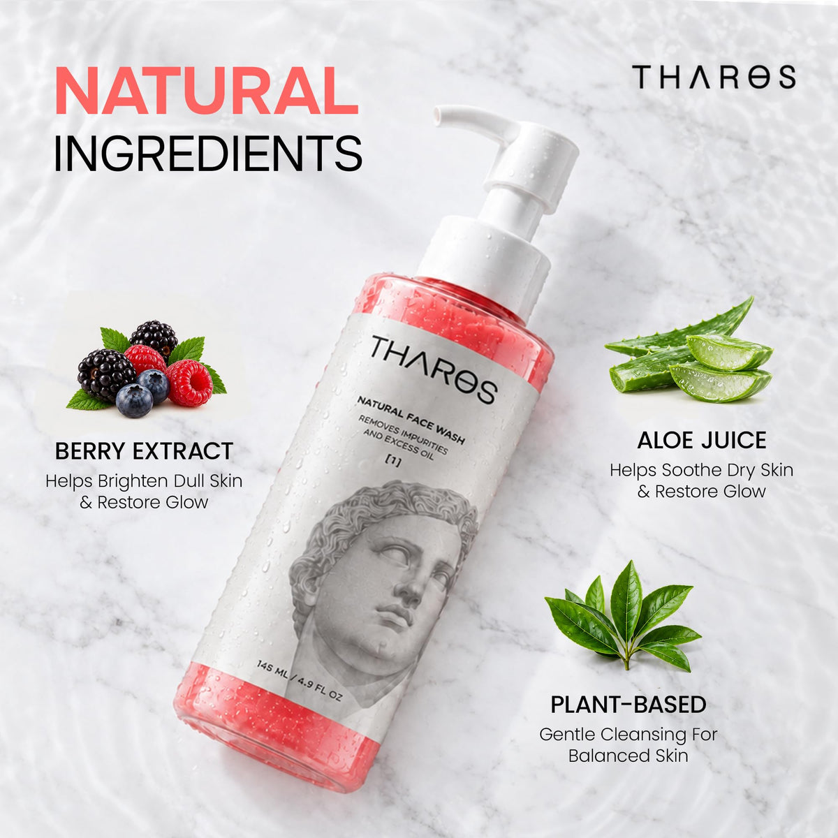 THAROS Men s Face Wash Daily Facial Cleanser Grapefruit - THAROS Official Imagery - 6