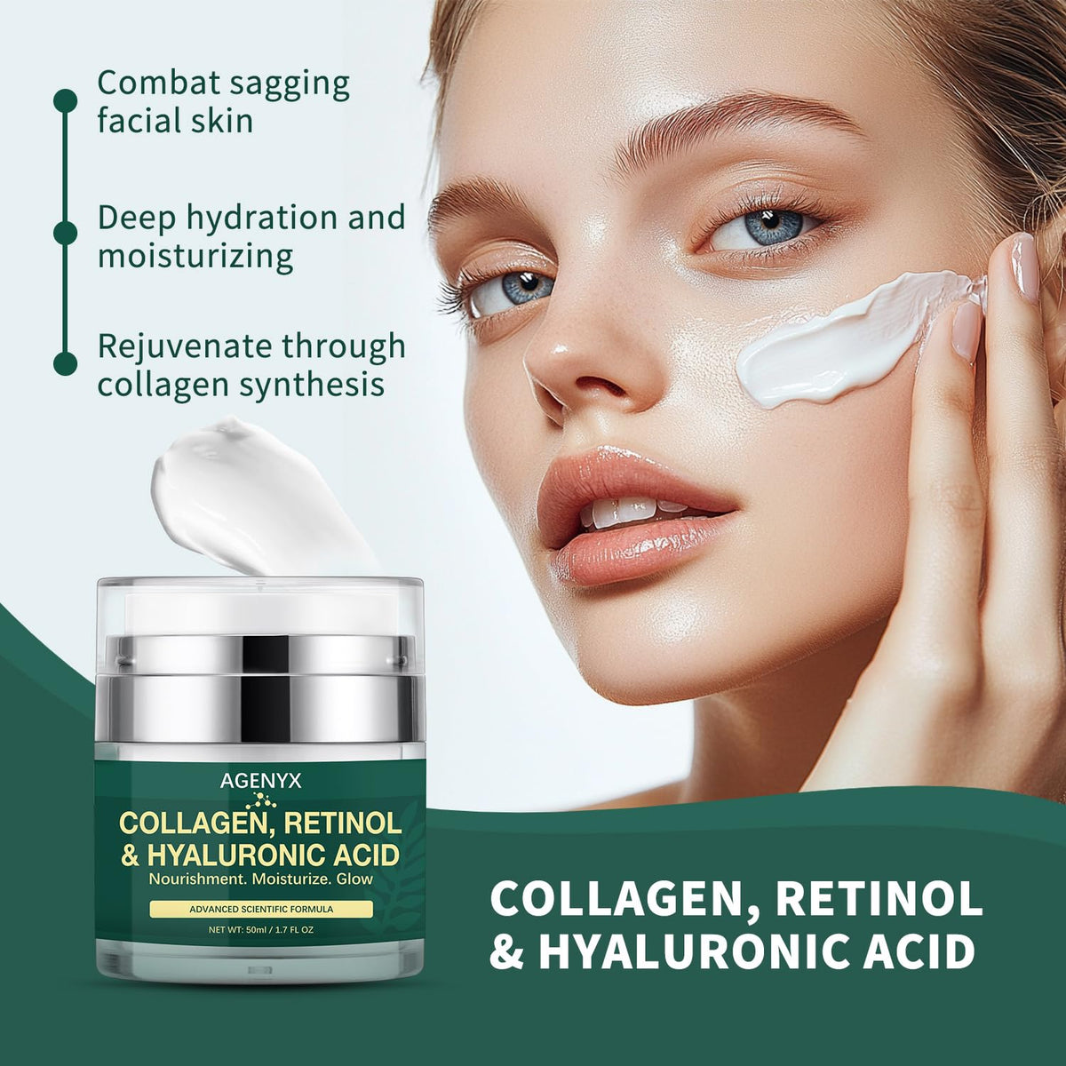 Agenyx Face Moisturizer Retinol Cream for Face Anti Aging Face – alternate angle