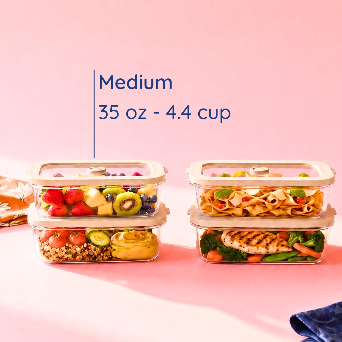 Non Toxic Glass Food Containers with Lids 4 Pack 35 oz - Ziruma Official Imagery - 8