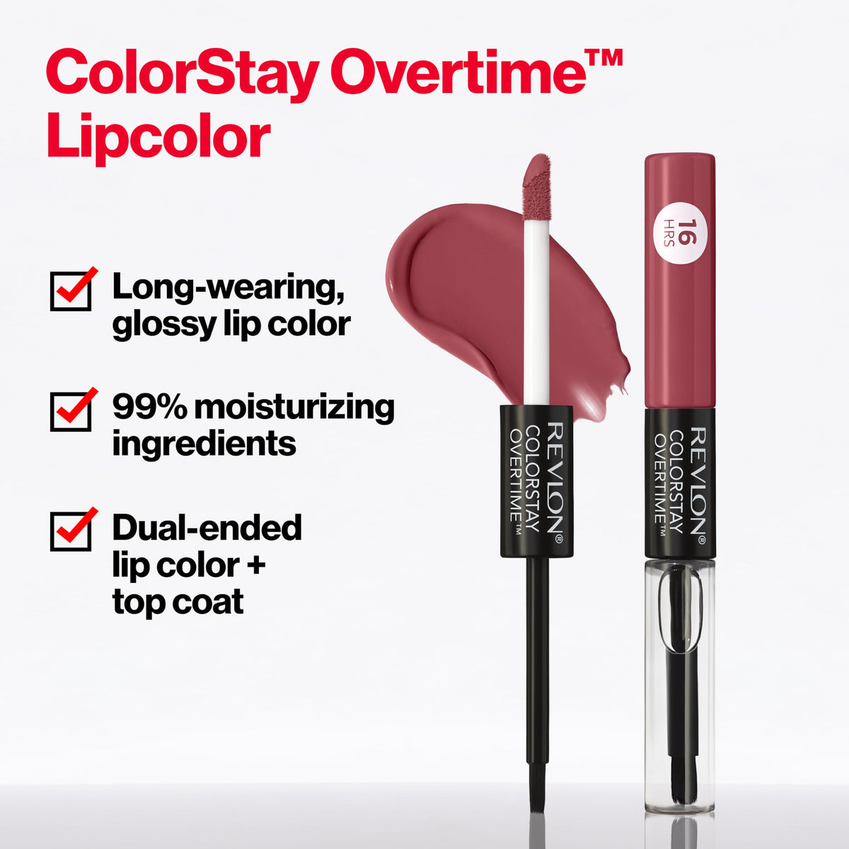 Revlon ColorStay Overtime Lipcolor 370 Everlasting Rum 0 07 – packaging and label