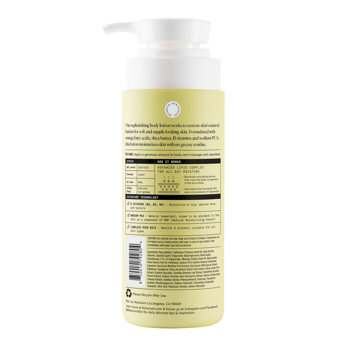 Naturium Bio Lipid Restoring Body Lotion Omega Fatty Acids – close-up detail