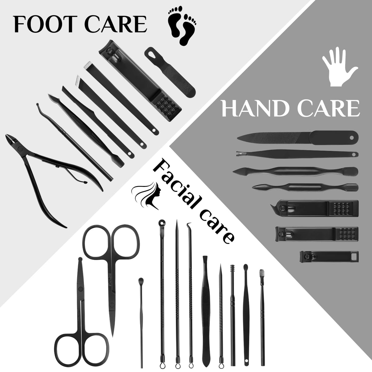 MINKINH Nail Clippers Set Manicure Pedicure Kit 26 Piece – close-up detail