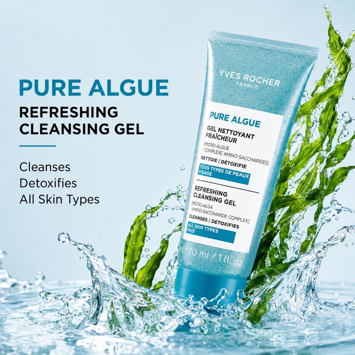 Yves Rocher Pure Algue Refreshing Cleansing Face Gel Mini - YVES ROCHER FRANCE Official Imagery - 5