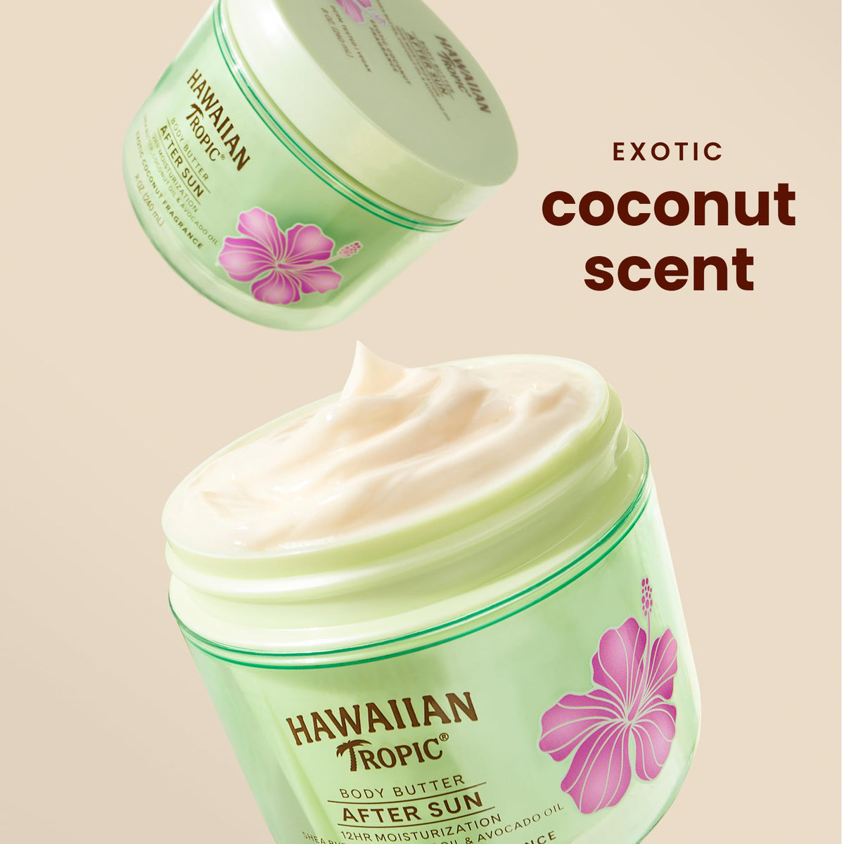 Hawaiian Tropic After Sun Body Butter with Coconut Oil 8 Oz – packaging and label