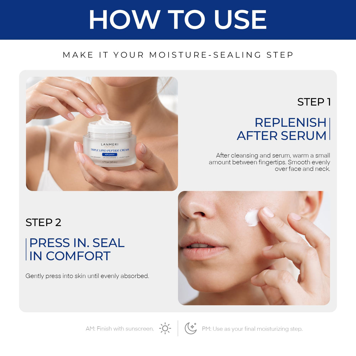 Lanmeri Triple Lipid Peptide Cream Rich Face Moisturizer - Lanmeri Official Imagery - 8