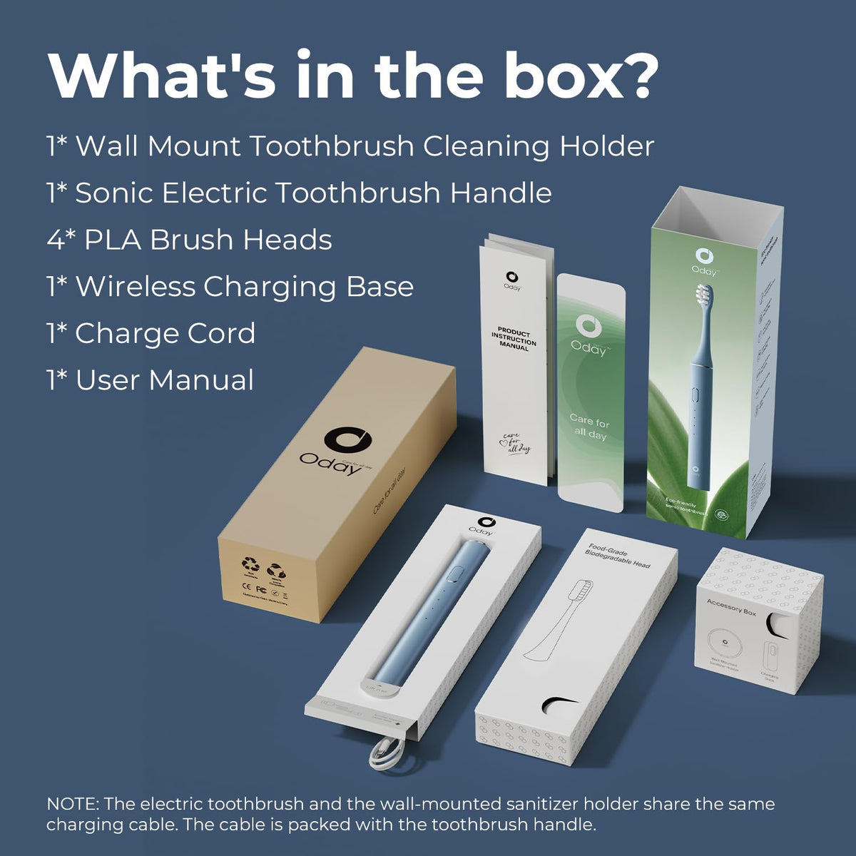 Oday Sonic Electric Toothbrush for Adults with Wall Mounted - Oday Official Imagery - 5