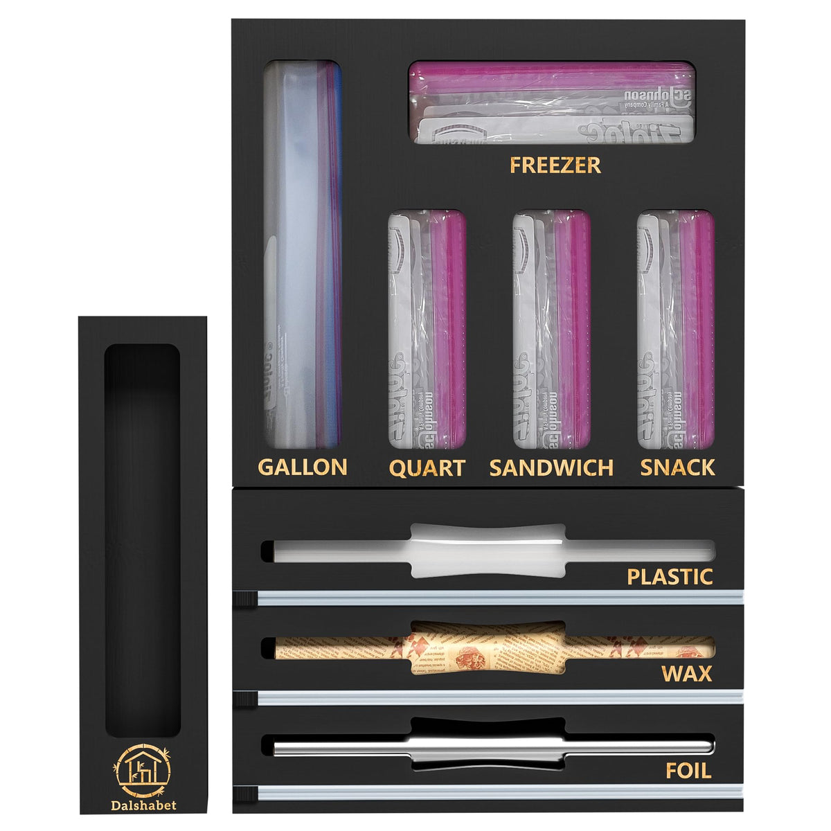 DALSHABET 9 IN1 Bamboo Storage Bag Drawer Organizer with - DALSHABET Official Imagery - 2