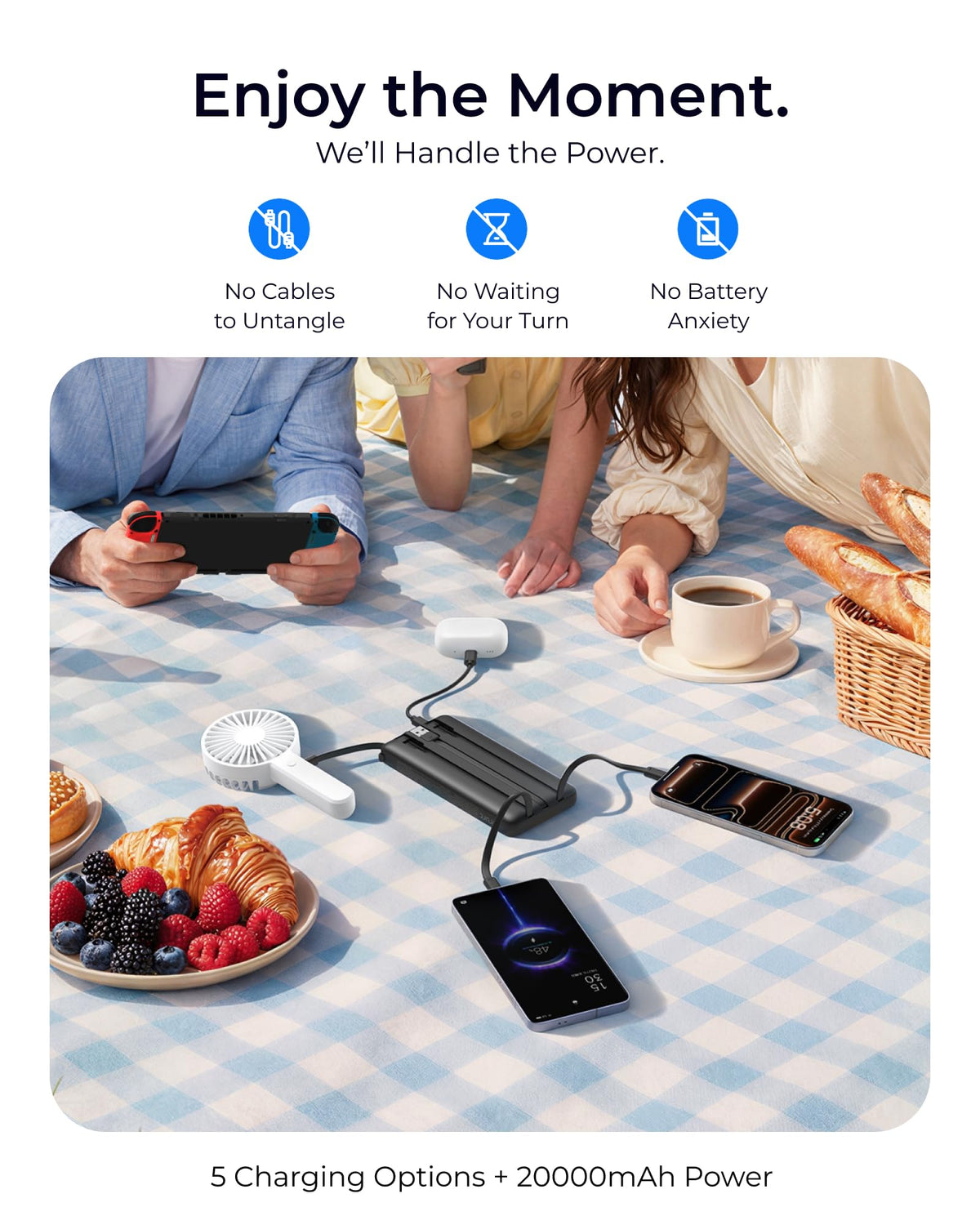 VRURC Portable Charger 4 Built in Cables 20000mAh Fast - VRURC Official Imagery - 7