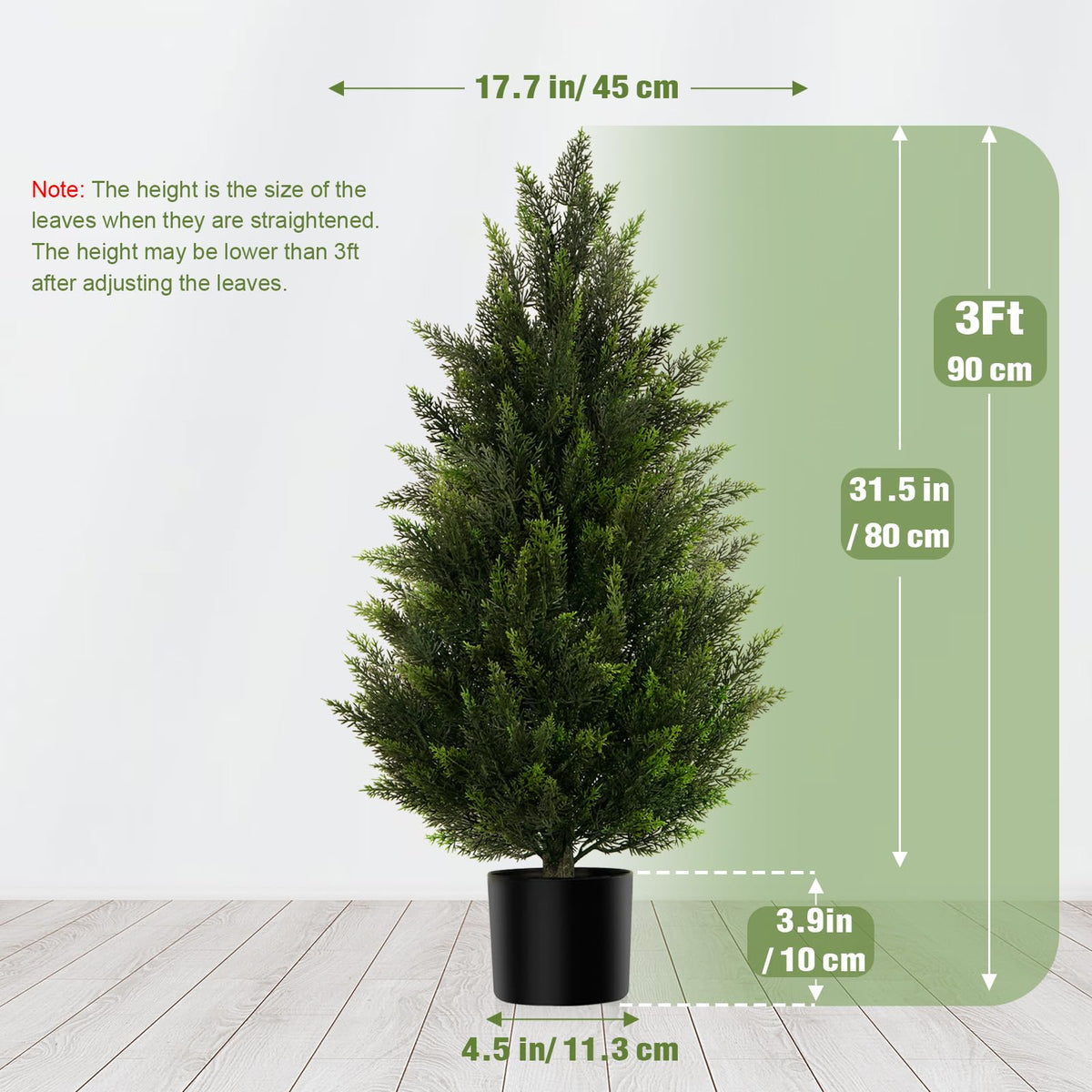 Vitalismo 3FT Artificial Cedar Trees Set of 2 for Outdoor - Vitalismo Official Imagery - 3
