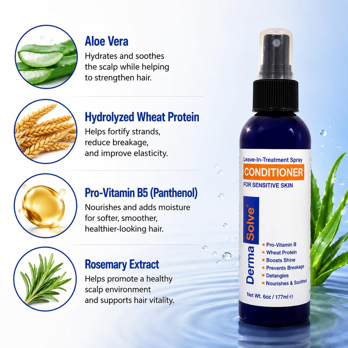 Dermasolve Leave In Conditioner Spray - Dermasolve Official Imagery - 4