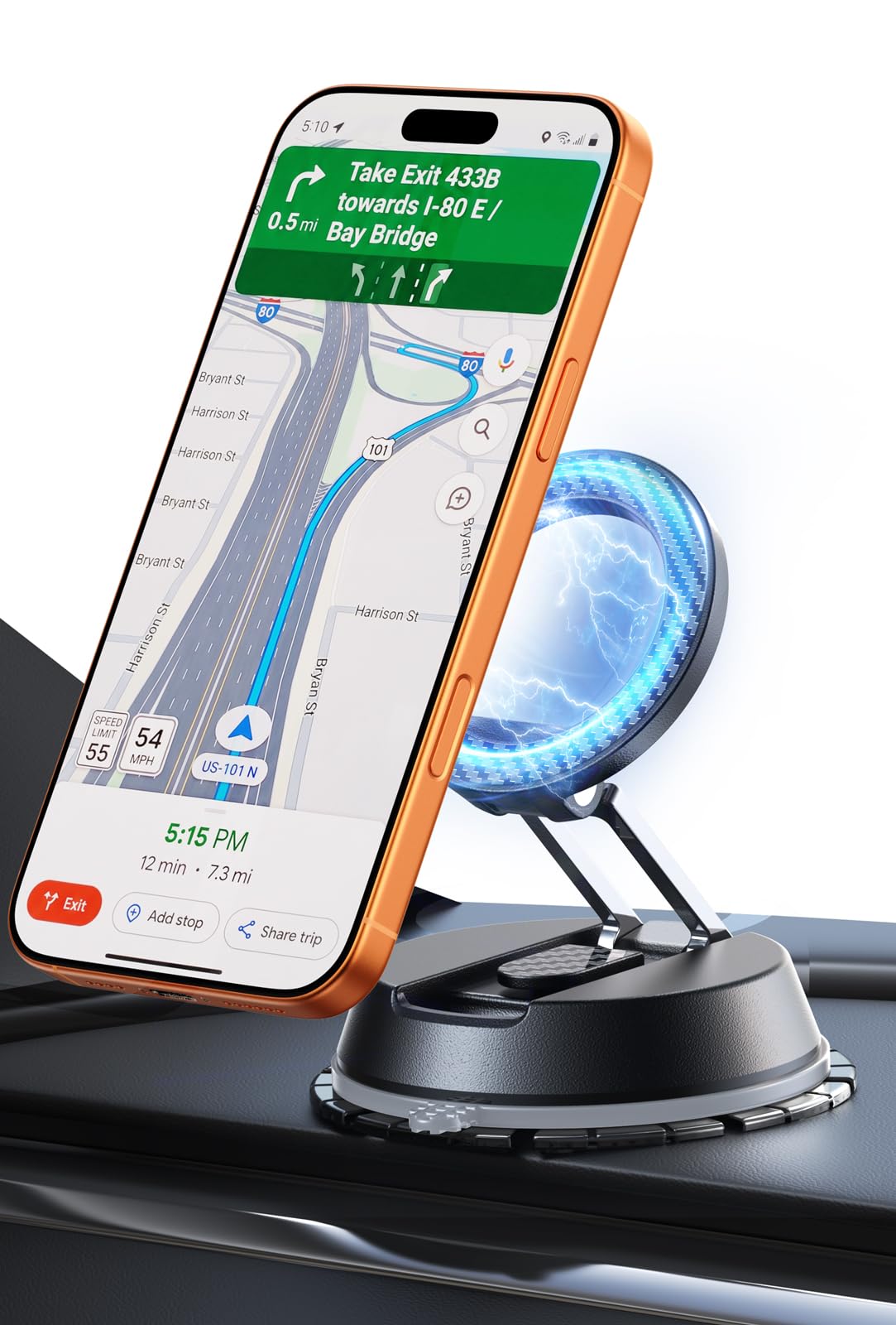 Carbon Fiber Reinforced Car Phone Holder for MagSafe 78 LBS - ACMEZING Official Imagery - 2