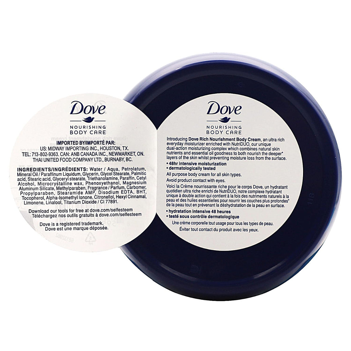 Dove Nourishing Body Care Face Hand and Body Rich – close-up detail