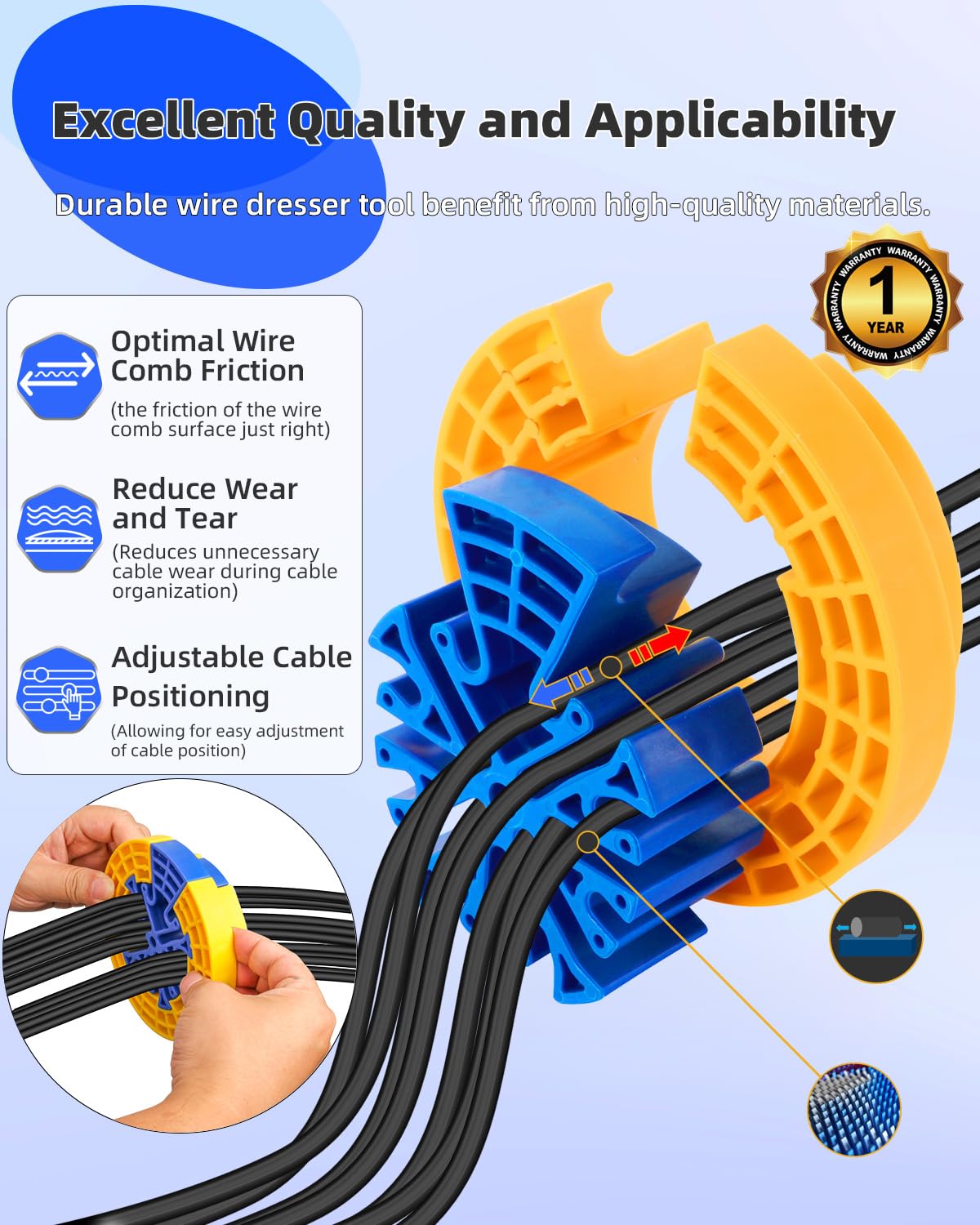 Wire Comb Kit Network Cable Management Tool Set Network - Hixeto Official Imagery - 6