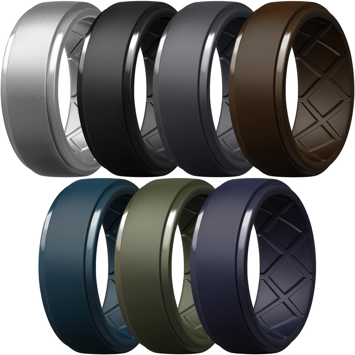 Egnaro Silicone Rings For Him 9mm Wide Flexible Work Rubber