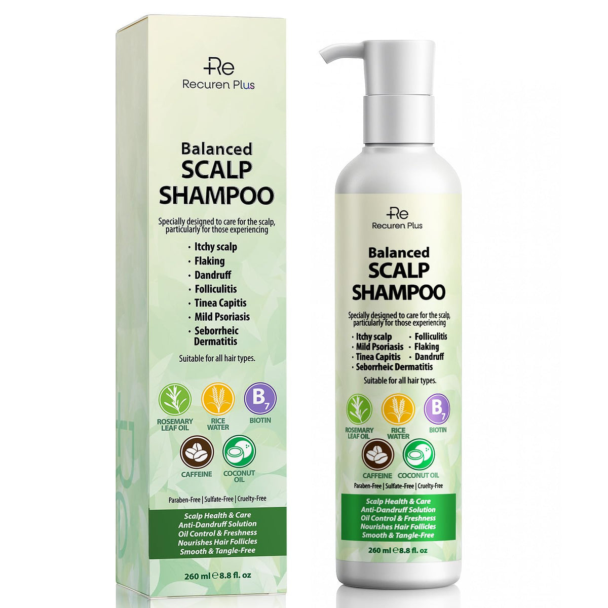 Antifungal Shampoo for Folliculitis and Seborrheic - Recuren Plus Official Imagery - 1