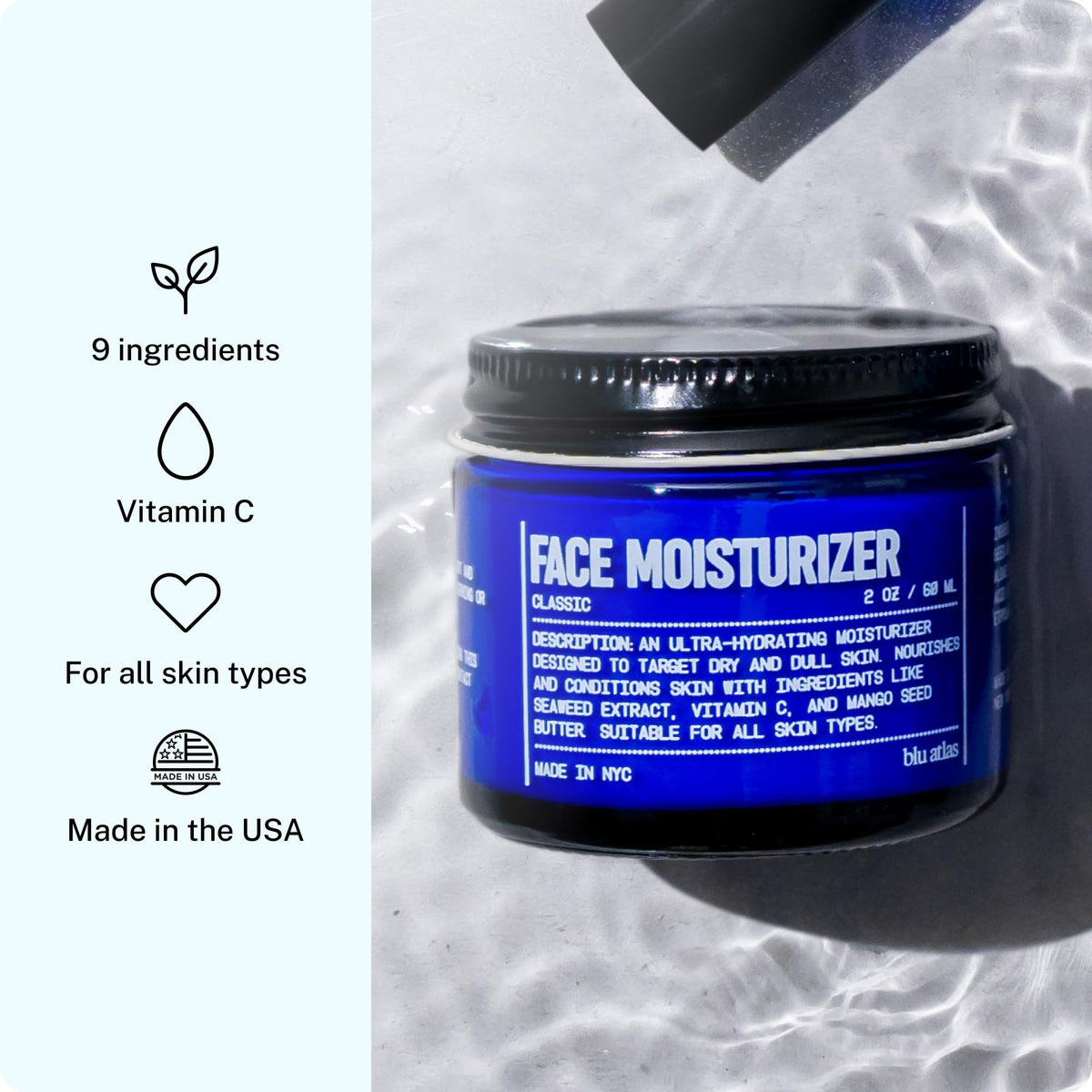 Blu Atlas Face Moisturizer for Men 2 Pack Classic Scent 2 oz - Blu Atlas Official Imagery - 5