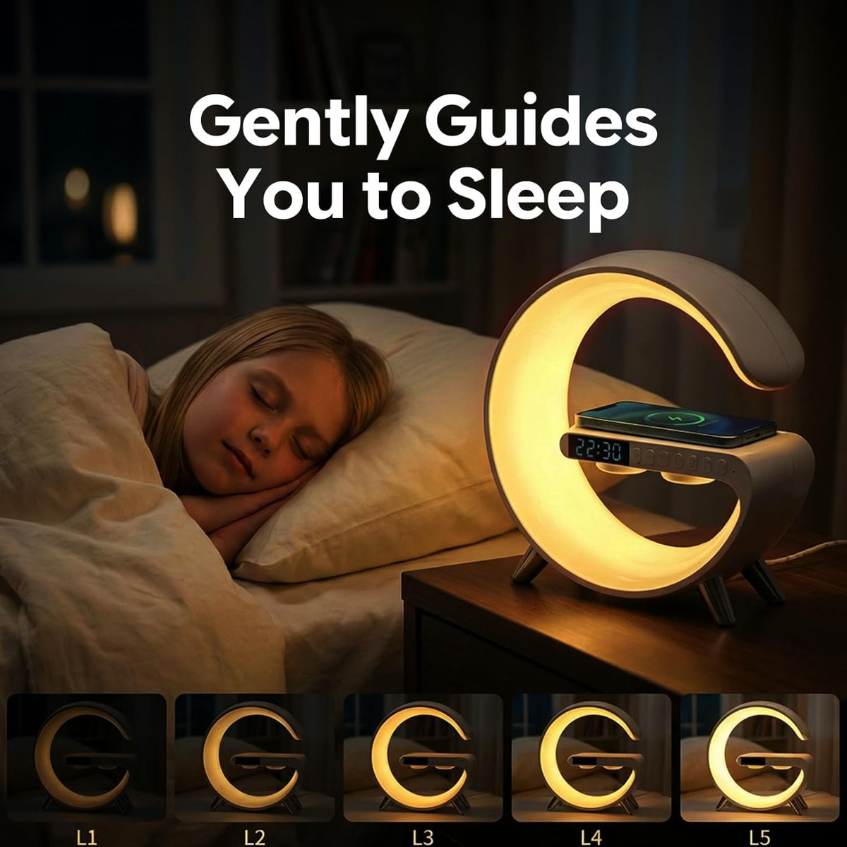 Smart LED Table Lamp 4 in 1 Wireless Charger with Speaker - VDZZ Official Imagery - 8