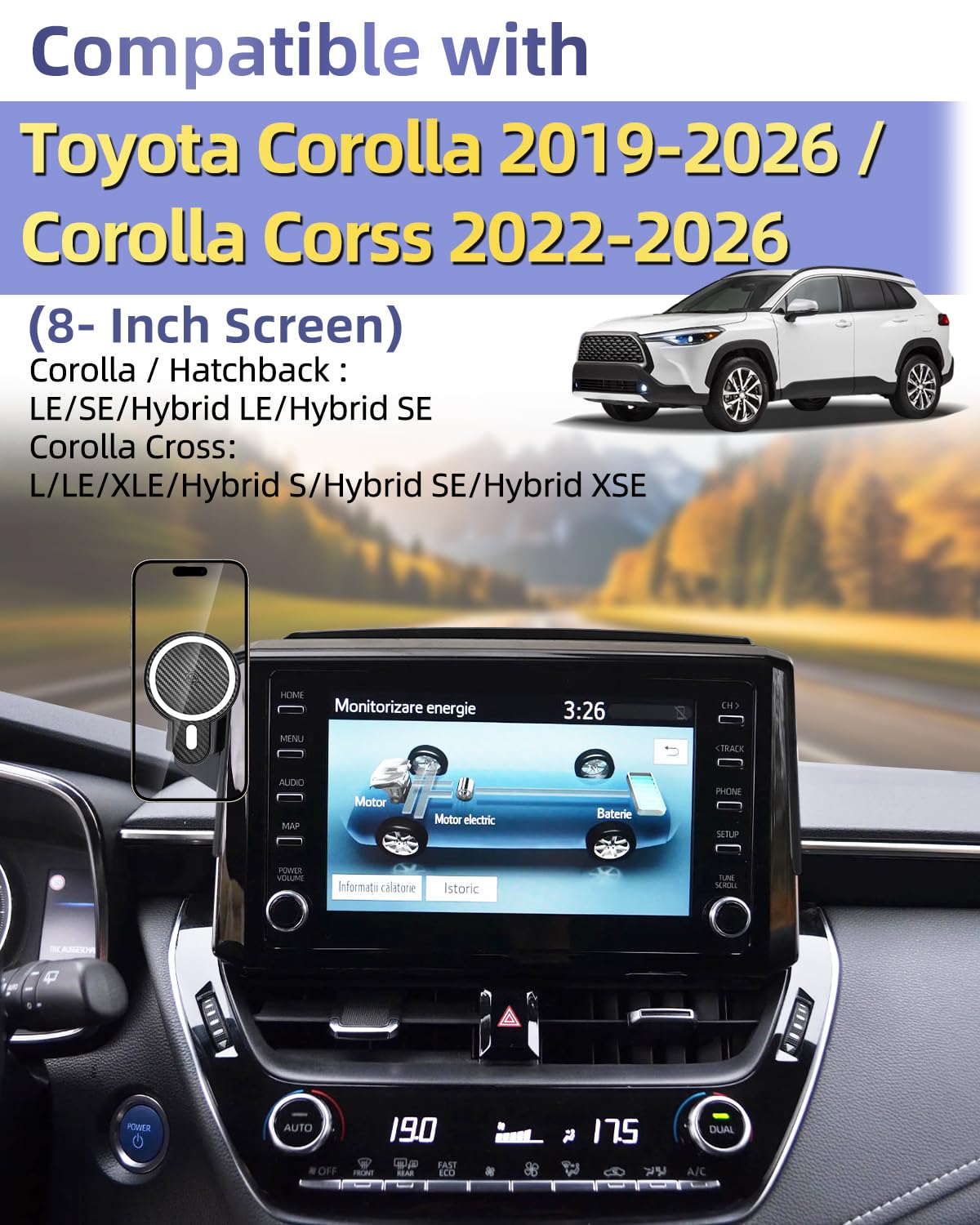 PZK Car Phone Mount for 2019 2026 Toyota Corolla Corolla - PZK Official Imagery - 3