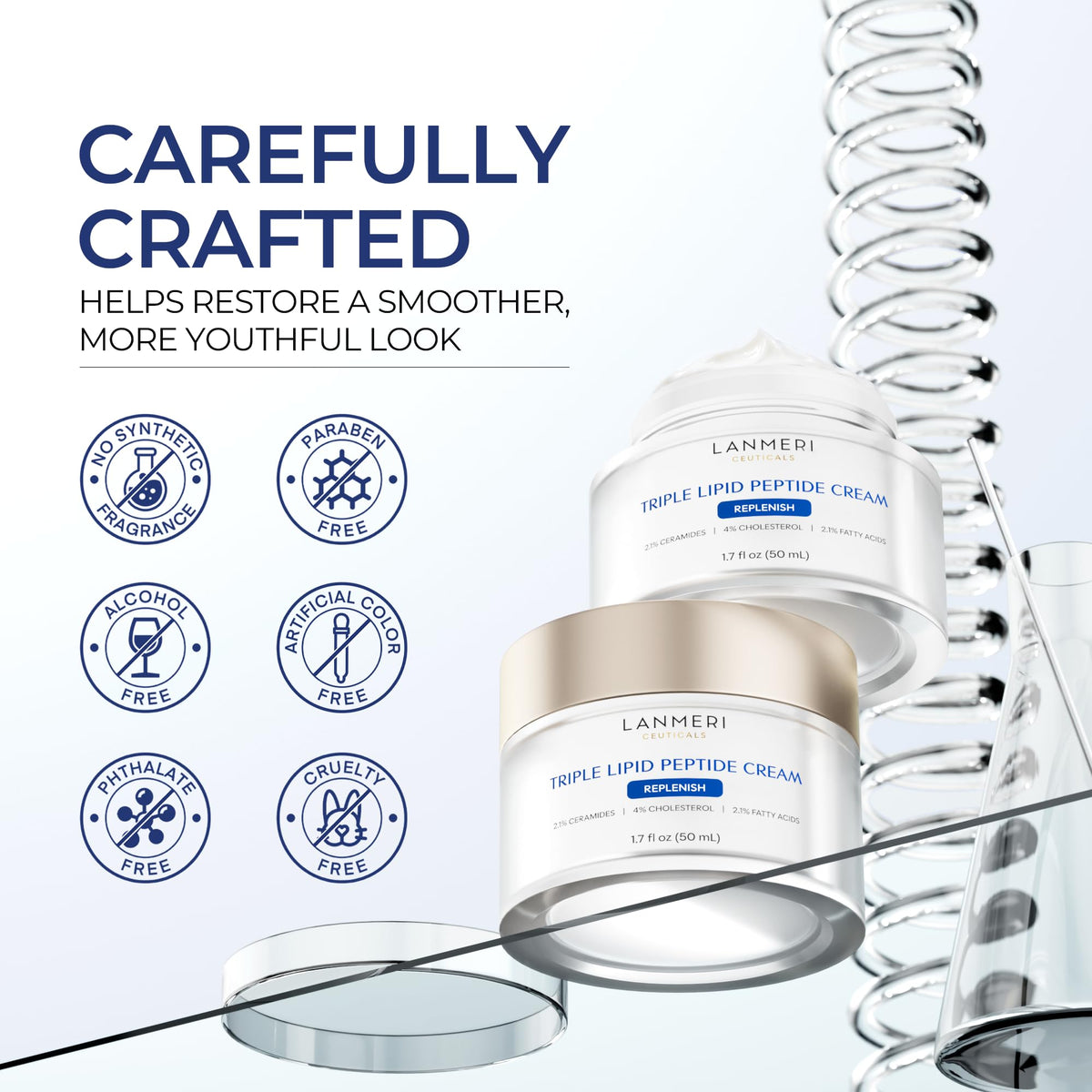 Lanmeri Triple Lipid Peptide Cream Rich Face Moisturizer - Lanmeri Official Imagery - 4