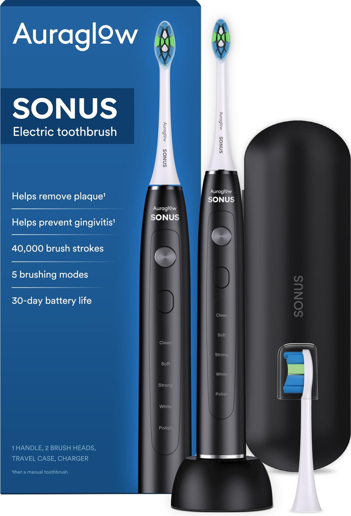 AURAGLOW Electric Toothbrush for Adults Strong Sonic - AURAGLOW Official Imagery - 1