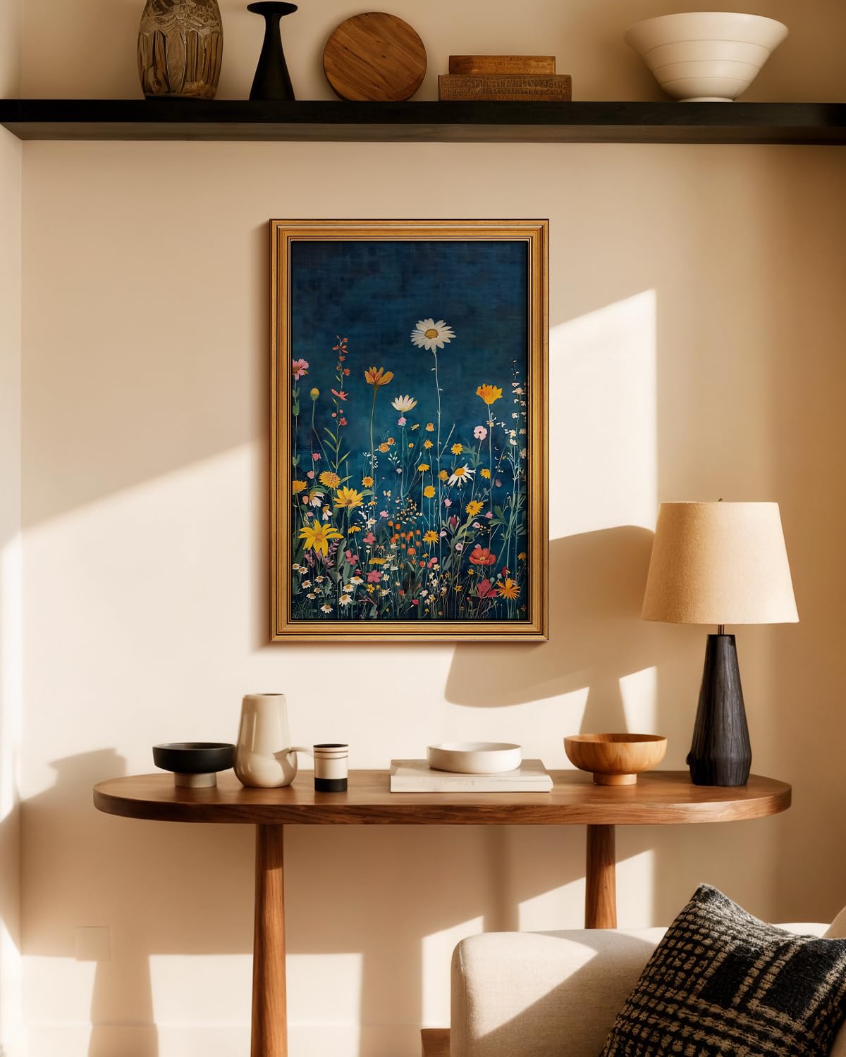 Botanical Floral Canvas Print 16x24 Gold Framed Wildflower - WHASAYART Official Imagery - 7