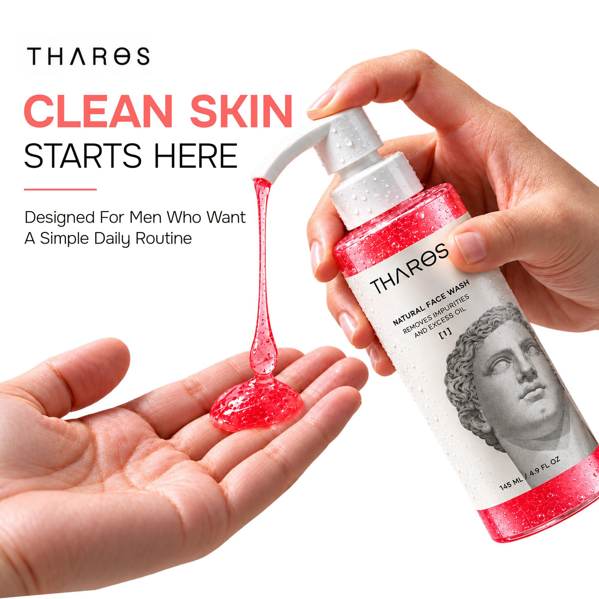 THAROS Men s Face Wash Daily Facial Cleanser Grapefruit - THAROS Official Imagery - 5