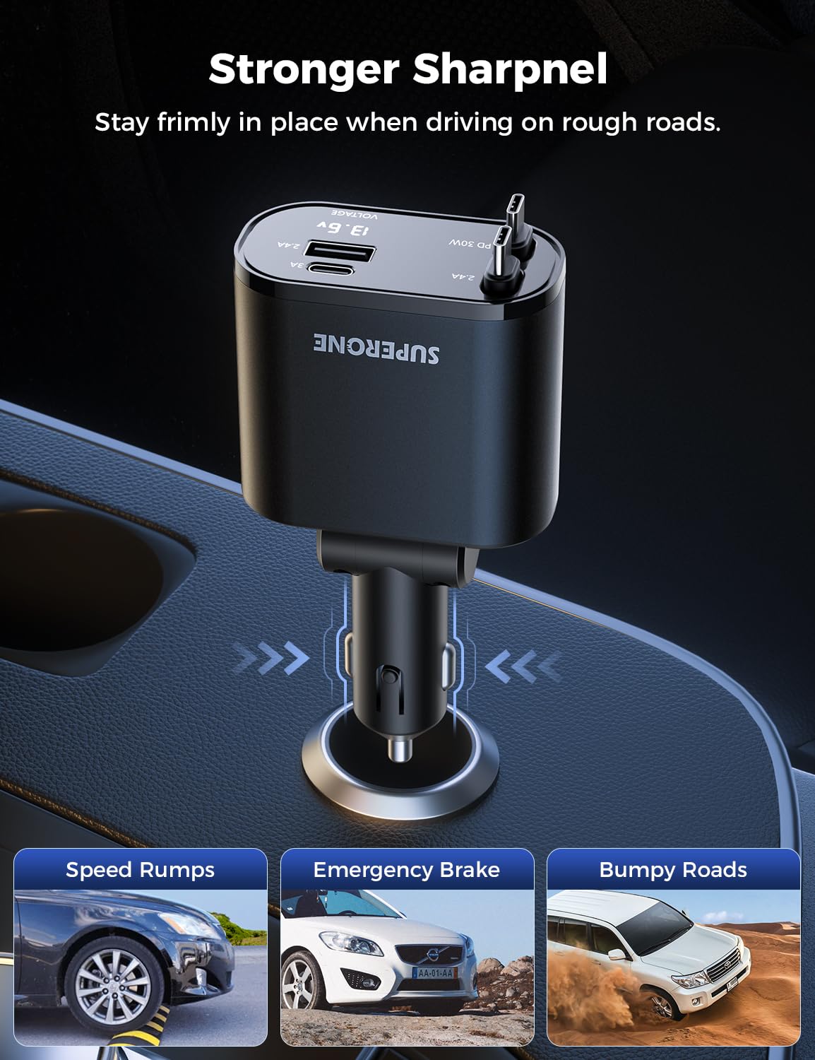 SUPERONE – Automobile Chargers on display
