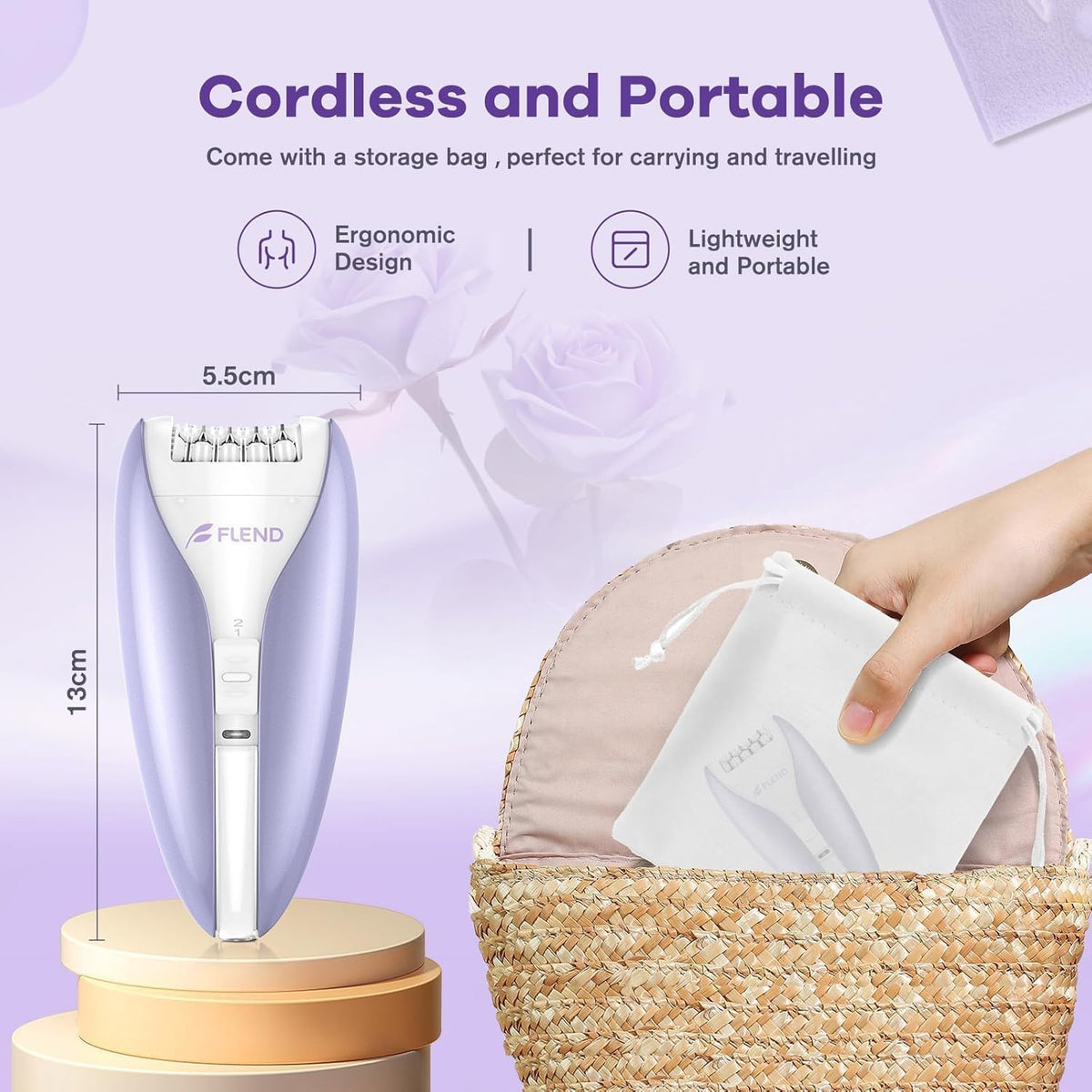 Silent Epilator for Women 2 Speed Facial Body Hair Remover - Bubbacare Official Imagery - 8