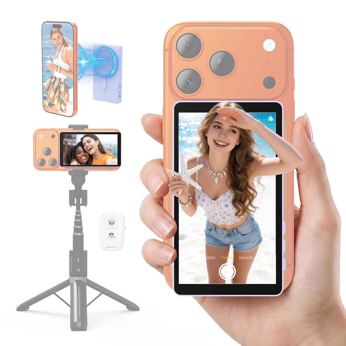Vamvo Selfie Monitor Screen Vlog Magnetic with Remote - Vamvo Official Imagery - 2