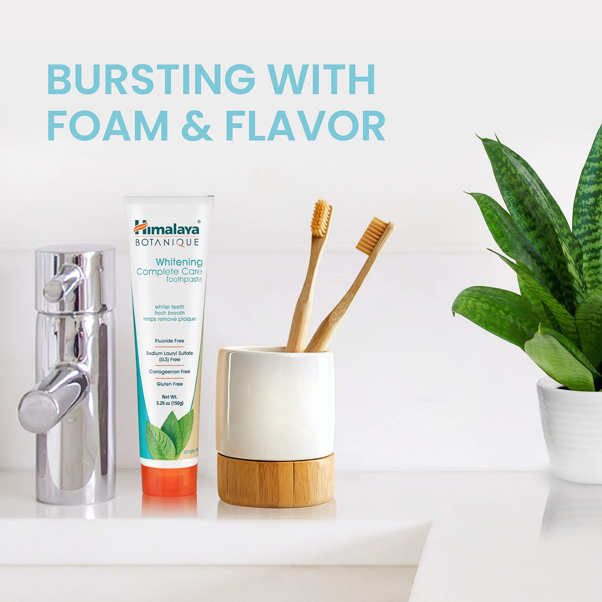 Himalaya Botanique Whitening Complete Care Toothpaste Mint 5 – packaging and label