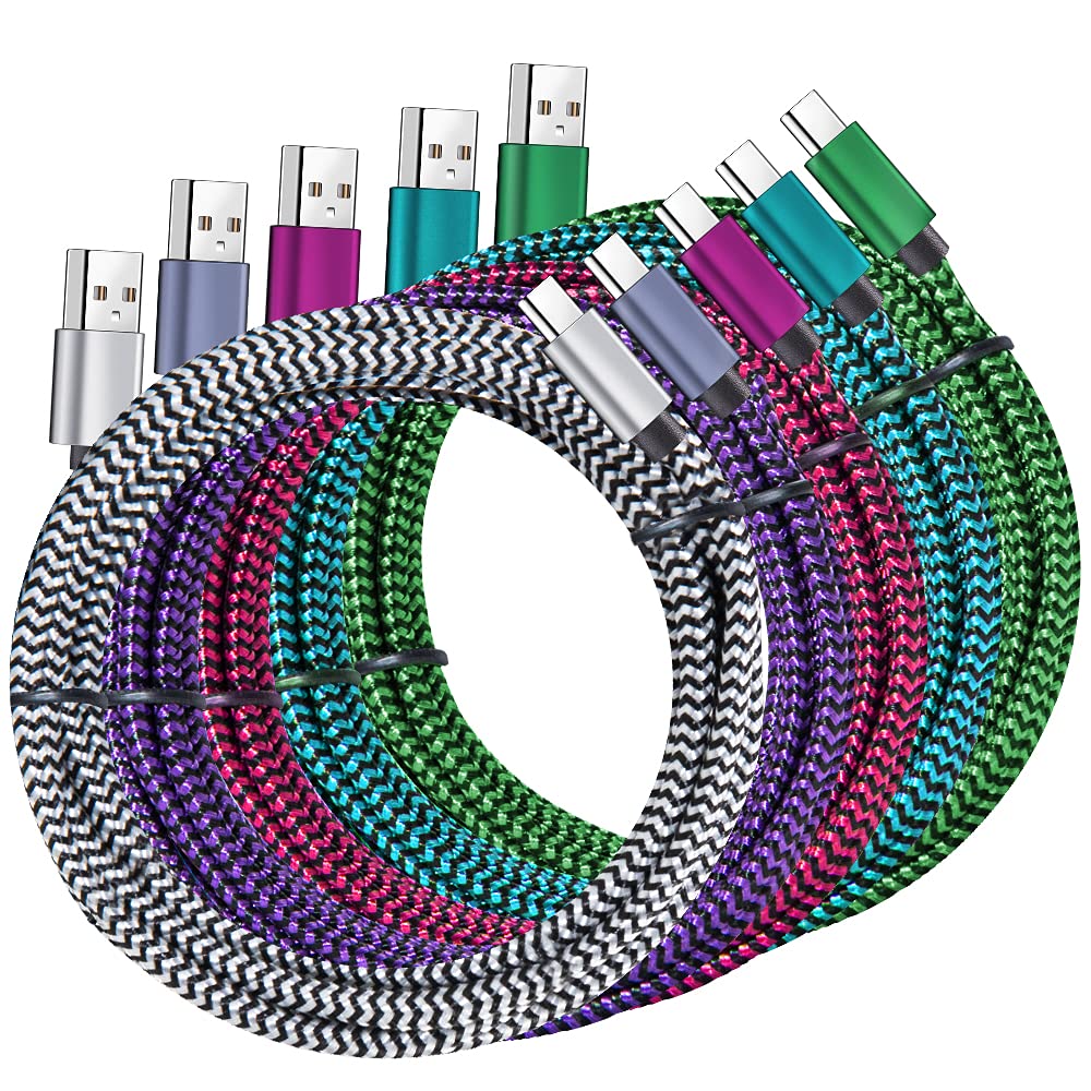 QQLIKE USB C Cable 5 Pack 3A Fast Charging Nylon Braided – product photo (USB Cables)