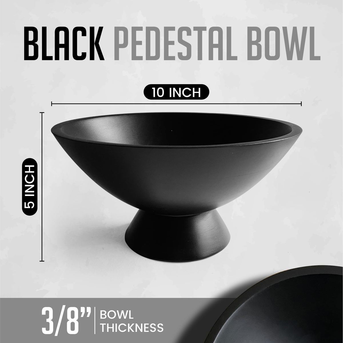 Fairwood Way Handturned Artisan Black Pedestal Bowl - Fairwood Way Official Imagery - 3