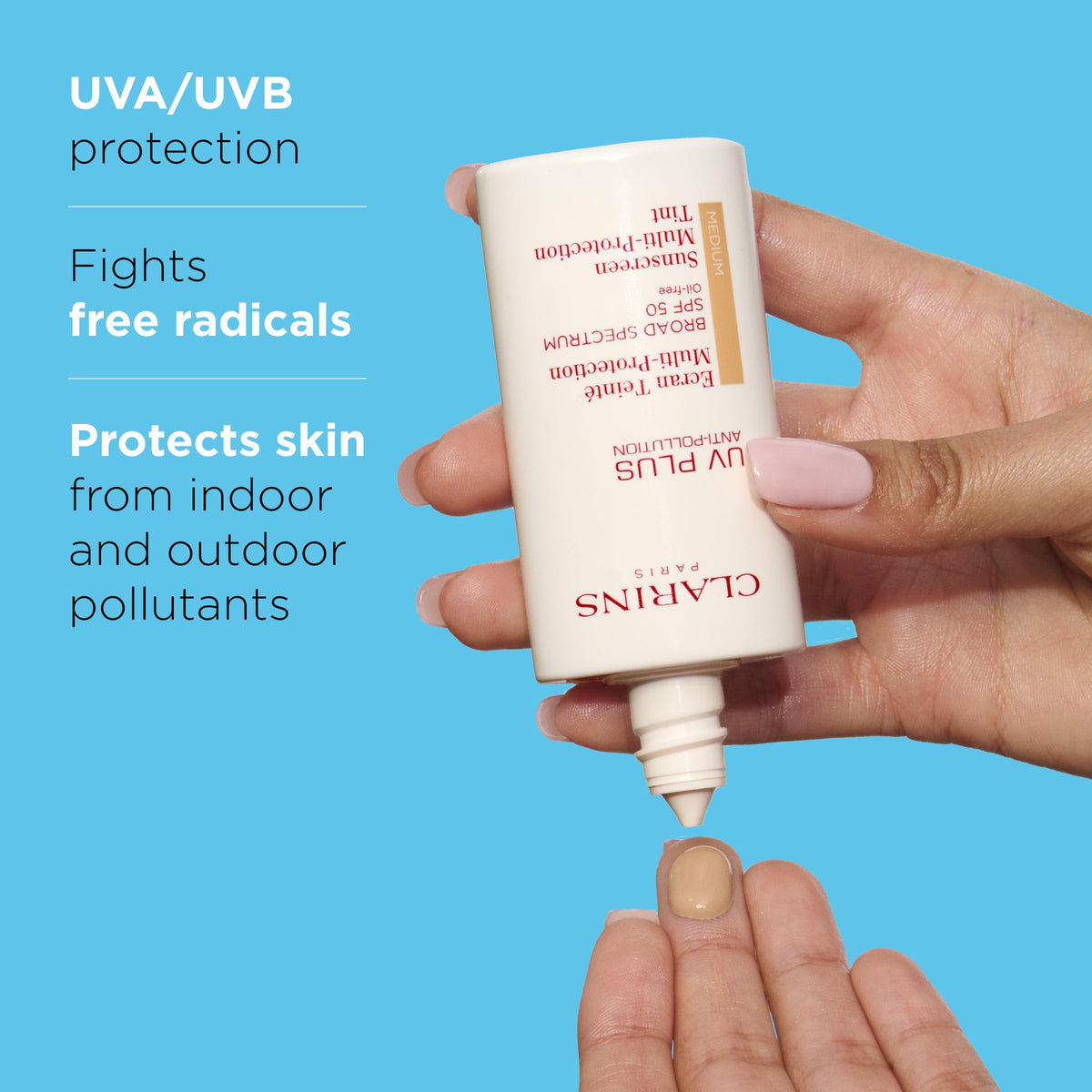 Clarins UV Plus Anti Pollution Tinted Sunscreen Broad - Premium Selection Official Imagery - 3