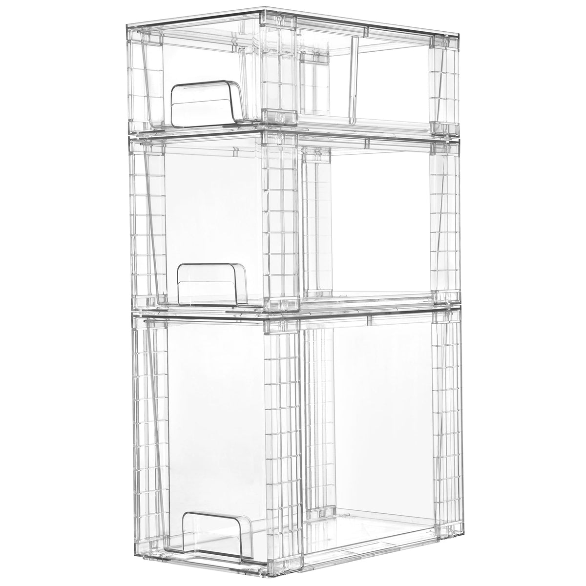 Vtopmart 3 Pack Clear Stackable Storage Drawers Easy to - Vtopmart Official Imagery - 1