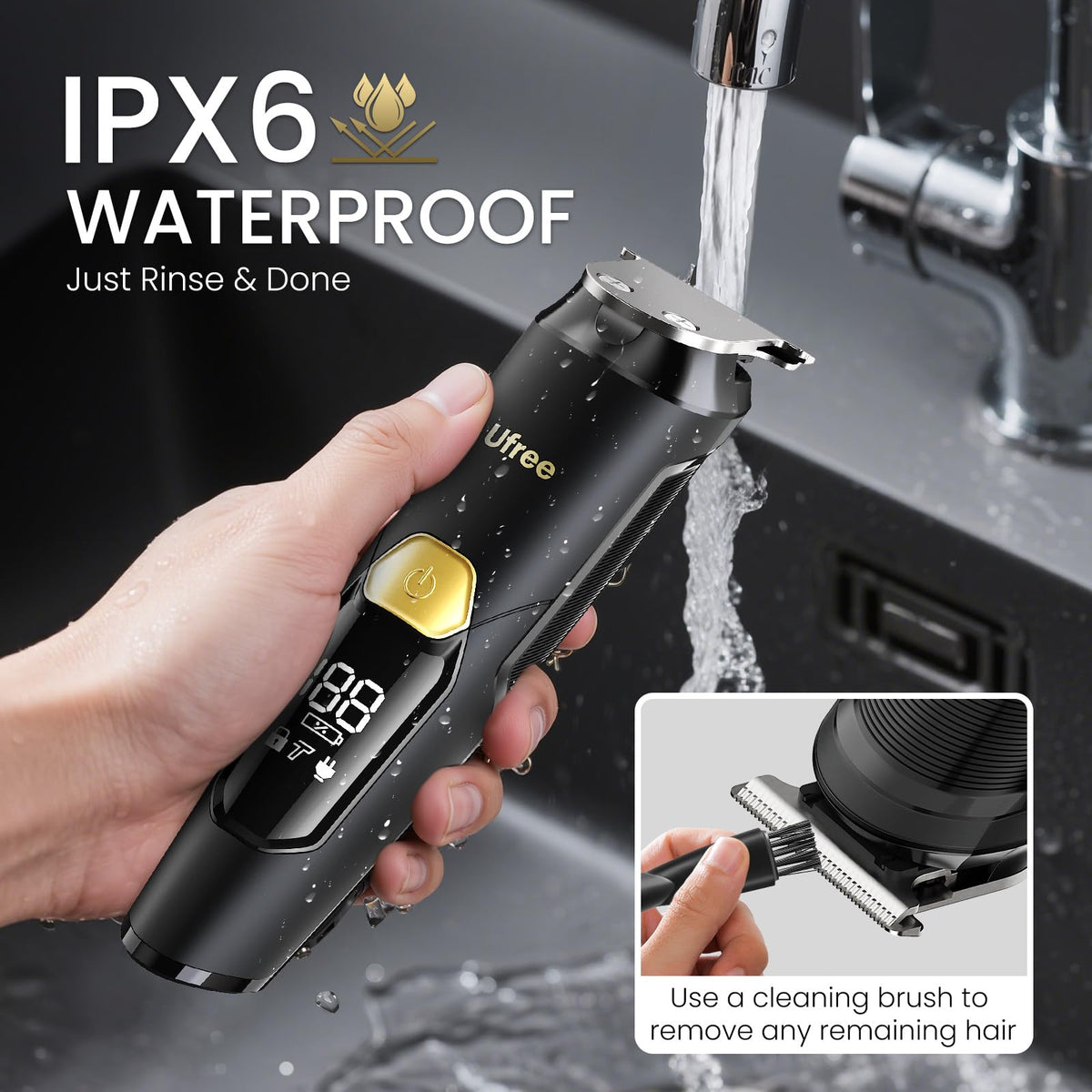Ufree 3 in 1 Beard Trimmer for Men IPX6 Waterproof Electric – alternate angle