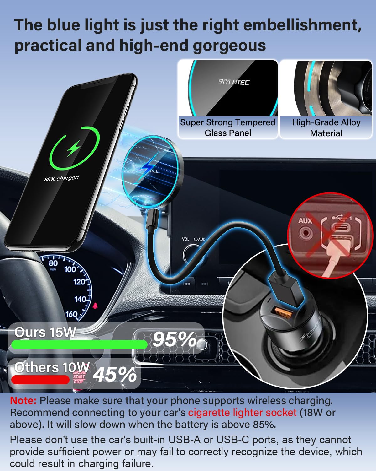 SKYLOTEC Magnetic Charger Dual Phone Mount for MINI Cooper - SKYLOTEC Official Imagery - 4