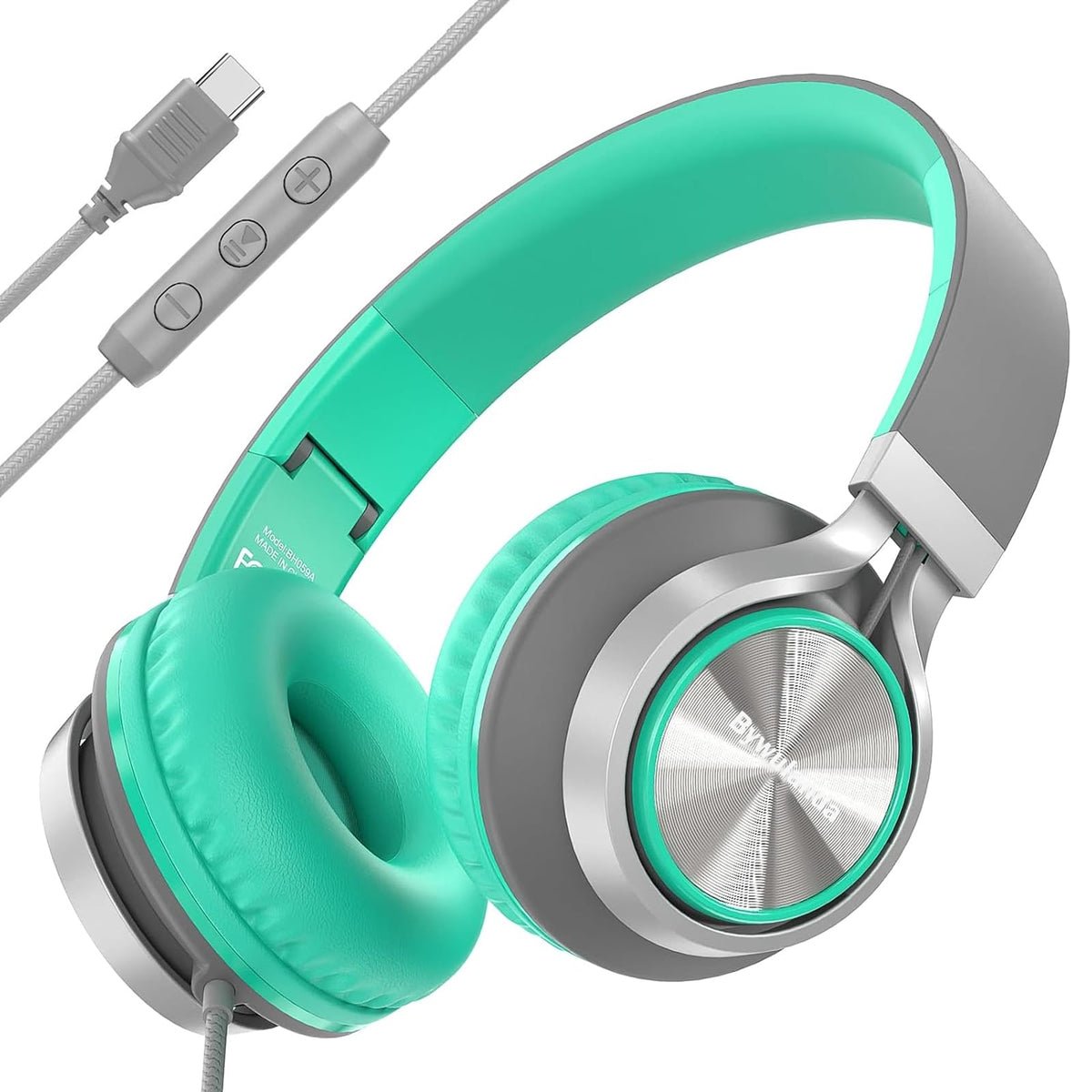 Bywulanda USB C Headphones with Microphone Wired Over Ear for School – product photo (Over-Ear Headphones)