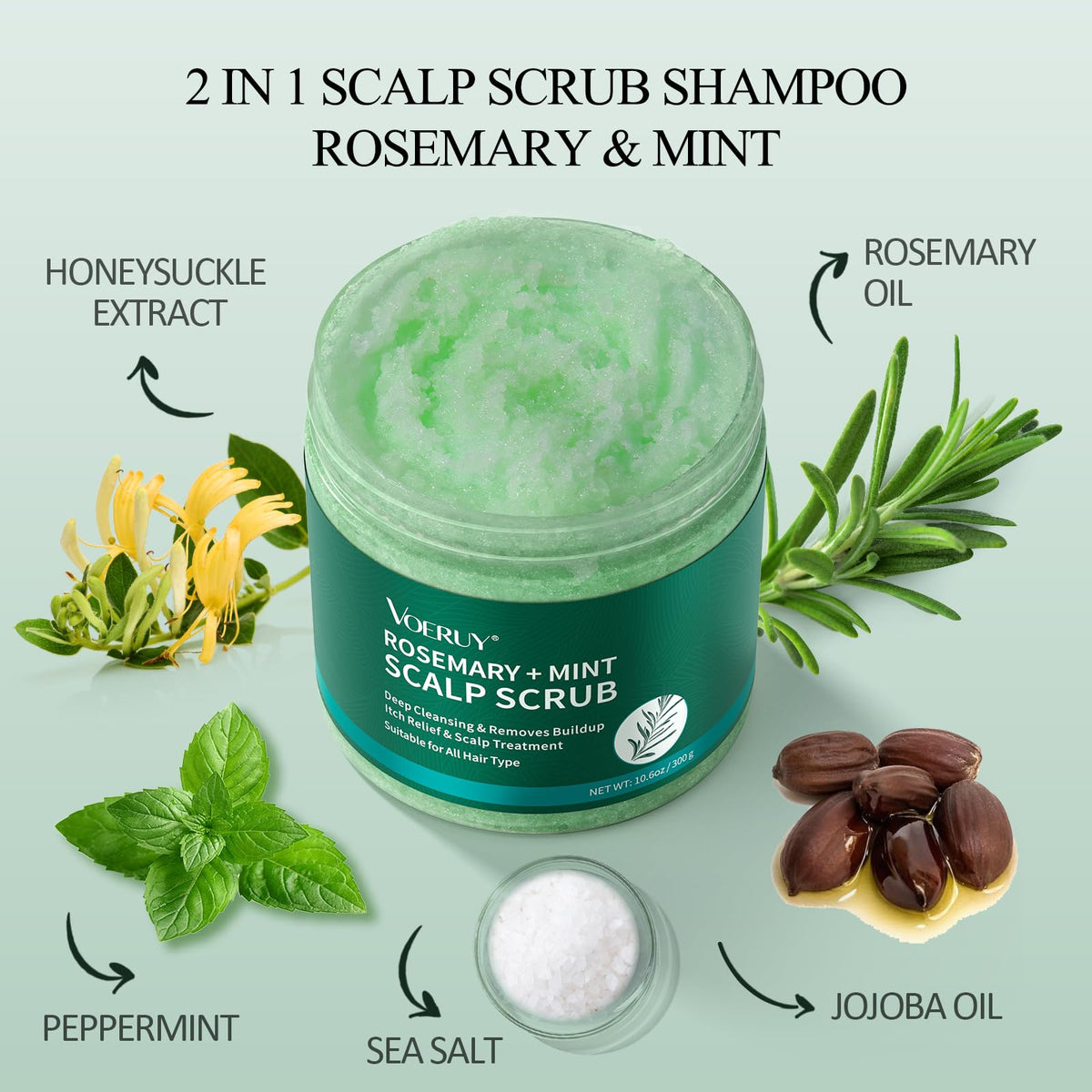 VOERUY Scalp Scrub Rosemary Scalp Exfoliator Scrub Shampoo 2 - VOERUY Official Imagery - 3