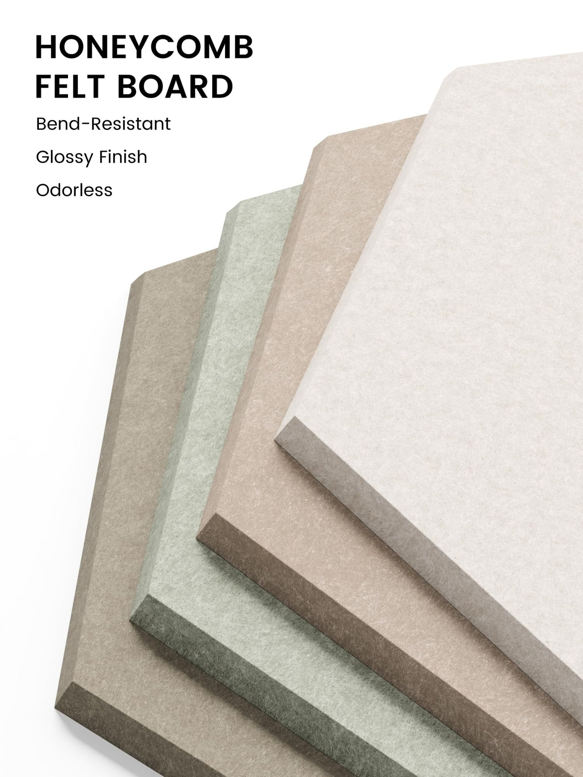 Fluxynara 12 Pack Hexagon Felt Bulletin Board Tiles Linen - Fluxynara Official Imagery - 4