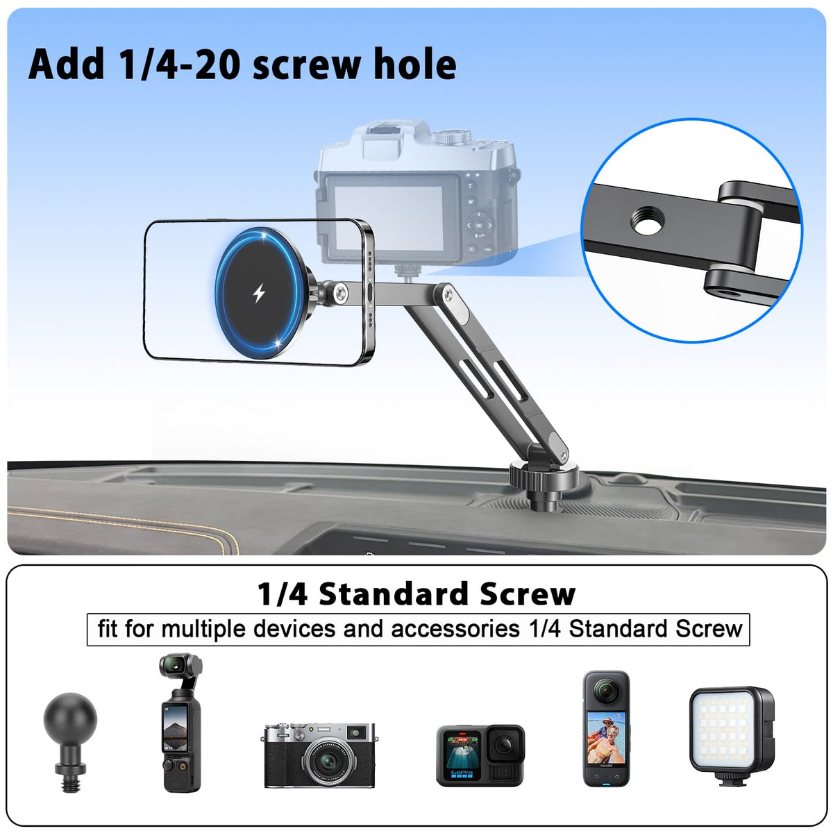 Wireless Charging Phone Mount for Ford Bronco 2021 2026 2 4 - ANKEWAY Official Imagery - 6