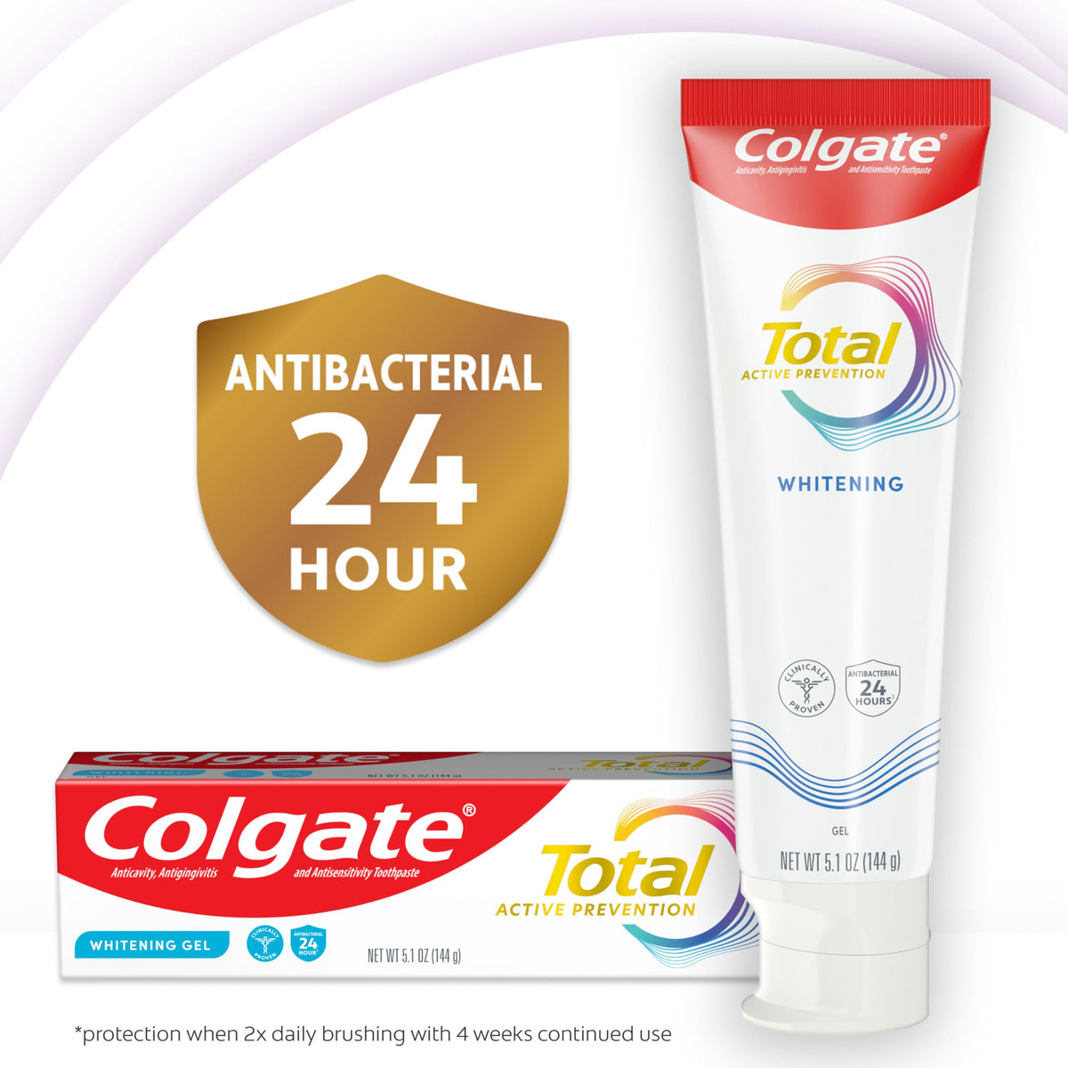 Colgate Total Whitening Toothpaste Gel with Fluoride Bulk 4 – back view and specifications
