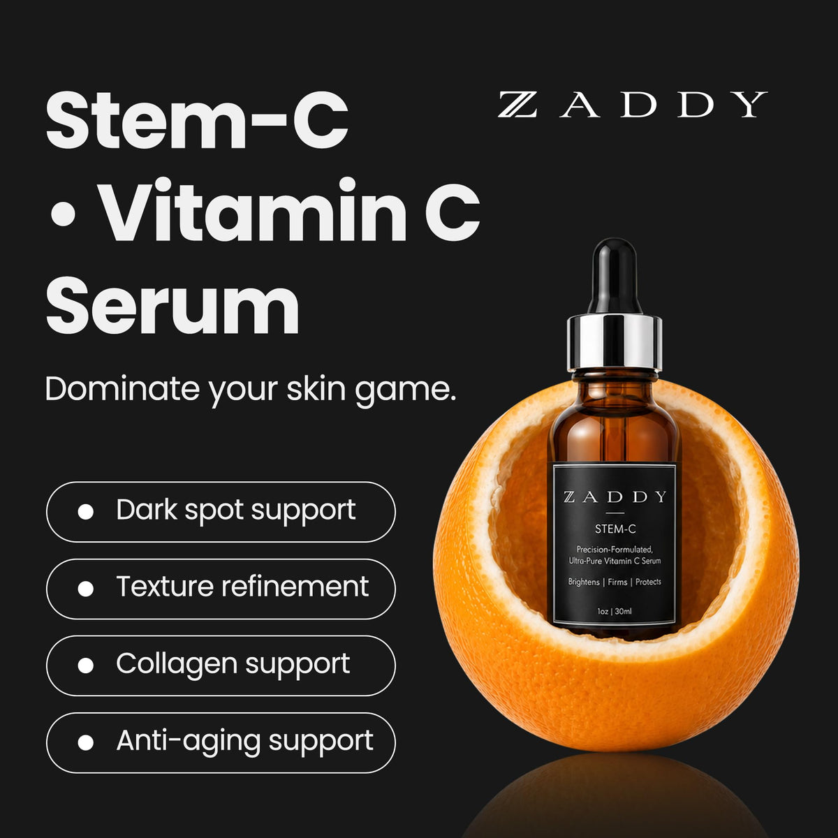 Zaddy Stem C Vitamin C Serum Hyaluronic Acid MSM Plant Stem - Zaddy Official Imagery - 4