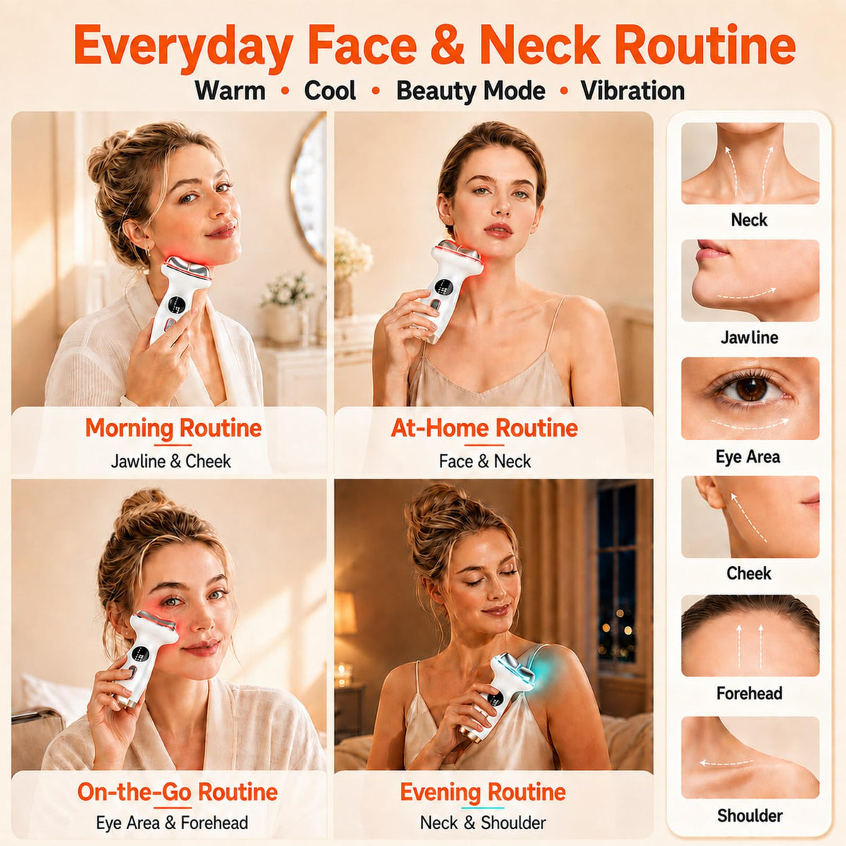 7 in 1 Electric Gua Sha Facial Tool Hot and Cold Face - Lalovin Official Imagery - 5